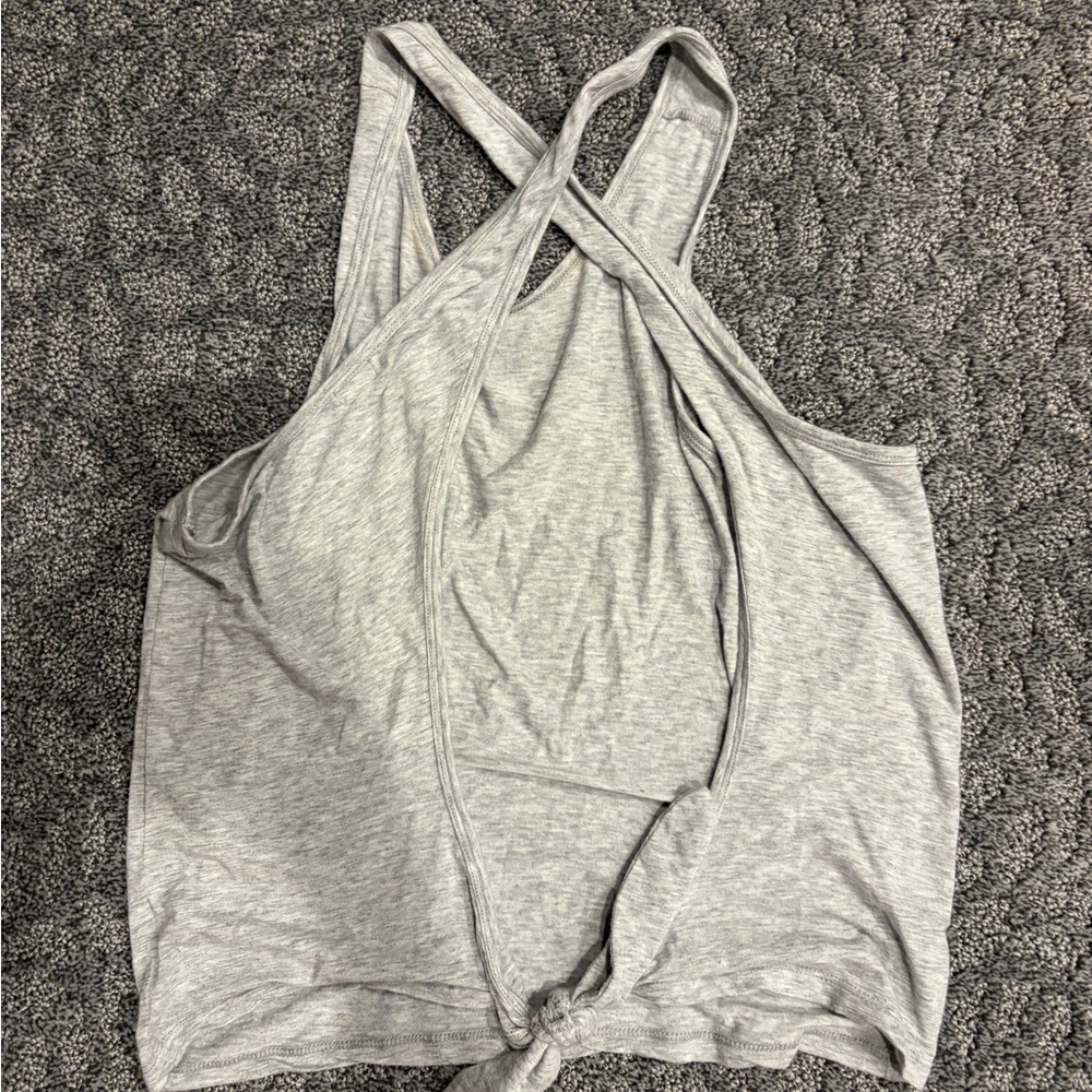 Aerie Light Gray Cross-Back Tank Top